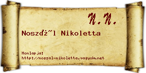 Noszál Nikoletta névjegykártya